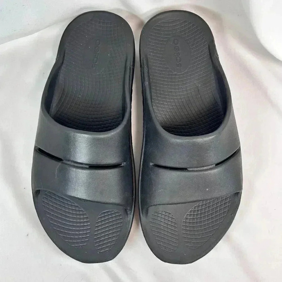 OOFOS OOahh Sport Flex Slides Size M9/W11 Black Athleisure - Picture 3 of 9